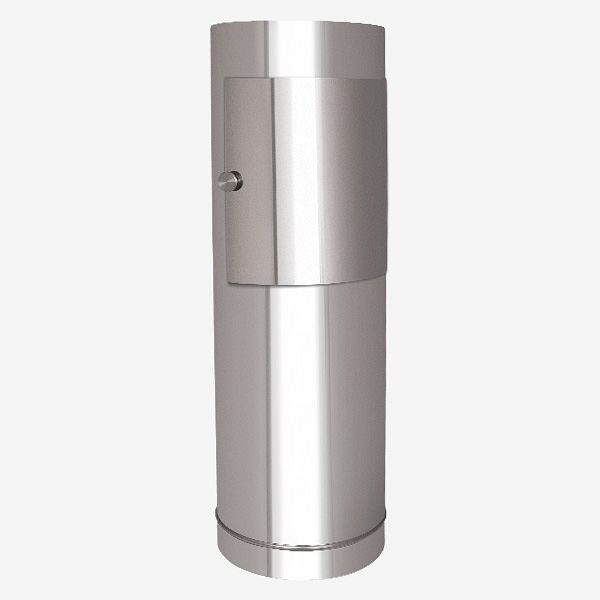 Colonne à insert autoportante HKW FUSION (module d'extrémité) - acier inoxydable Ø 250 mm, 9070