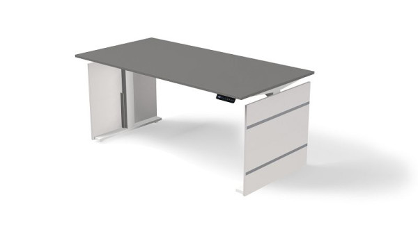 Table debout/assise Kerkmann L 1600 x P 800 mm, réglable en hauteur électriquement de 720 à 1200 mm, forme 4, couleur : graphite, 10383412