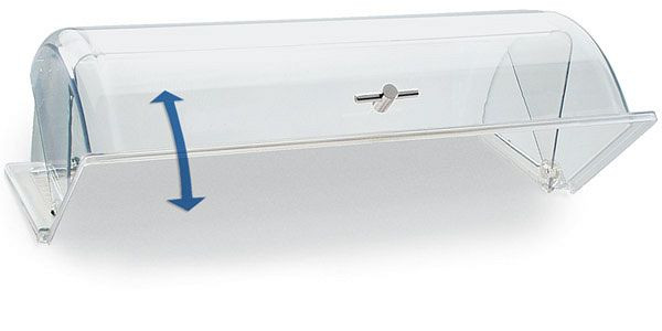 Hotte APS GN 1/1, 53 x 32,5 cm, hauteur : 19 cm, polycarbonate, poignée croisée dorée, convient à tous les GN 1/1, 11008