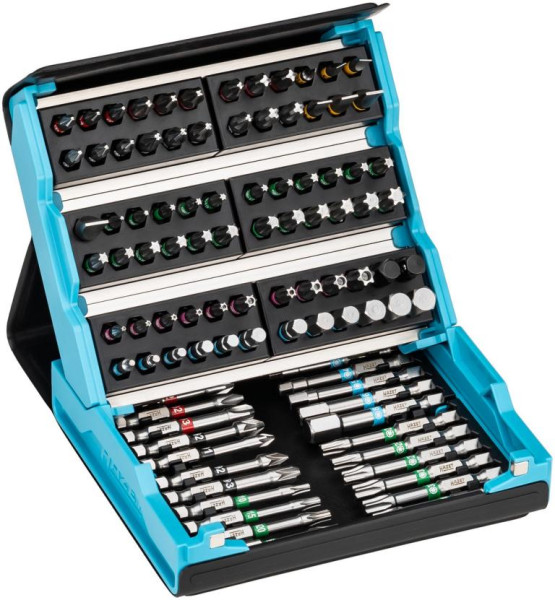 Jeu d'embouts Hazet SmartCase, 6 pans pleins 6,3, profil fendu, profil Phillips PH, profil Pozidriv PZ, nombre d'outils : 96, 2200SC-3
