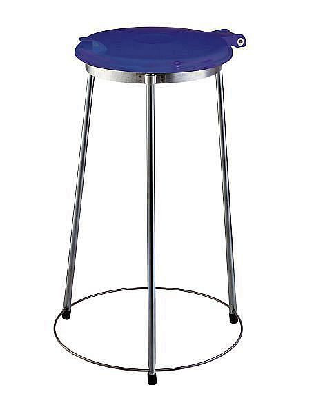 Poubelle Renner "EASY" 70 L, largeur 430 mm x profondeur 430 mm x hauteur 700 mm, galvanisée, avec couvercle en plastique jaune, 8015-00