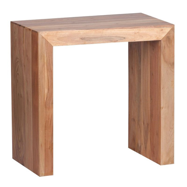 Wohnling table d'appoint MUMBAI en bois d'acacia massif 60 x 35 cm, design marron foncé, style maison de campagne, WL1.583