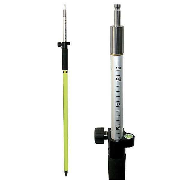 Perche prismatique proNIVO avec pince à vis, 1,18 - 2,20 m, jaune, cône Leica, 206-SP22TLY-L
