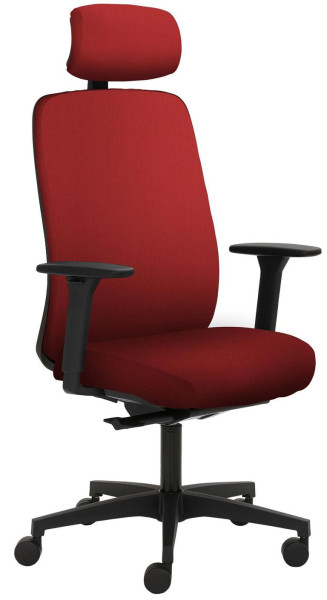 Chaise pivotante Mayer Sitzmöbel , piètement en plastique, accoudoirs réglables en hauteur, appui-tête rembourré, rouge cerise, 2229_AV1D_KS_SYM++_30611