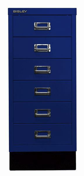 Bisley MultiDrawer™, série 29 avec base, DIN A4, 6 tiroirs, bleu Oxford, L296S639