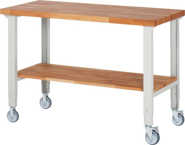 Etabli mobile RAU (réglable en hauteur) 7000-7, 1500x700x950-1000mm, 2 roulettes fixes et pivotantes chacune, 05-7000-7-157B4H22.12