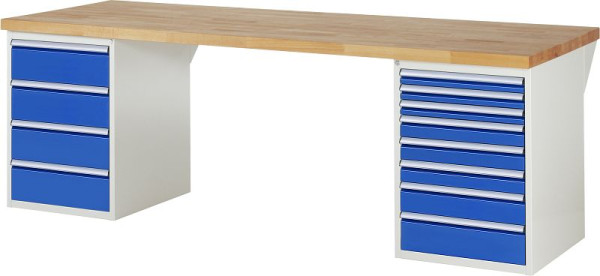 Etabli RAU série 7000 - modèle 7822-3, L2500 x P900 x H890 mm, base système L2500 x P850 x H850 mm, 03-7822A3-259B4M.11