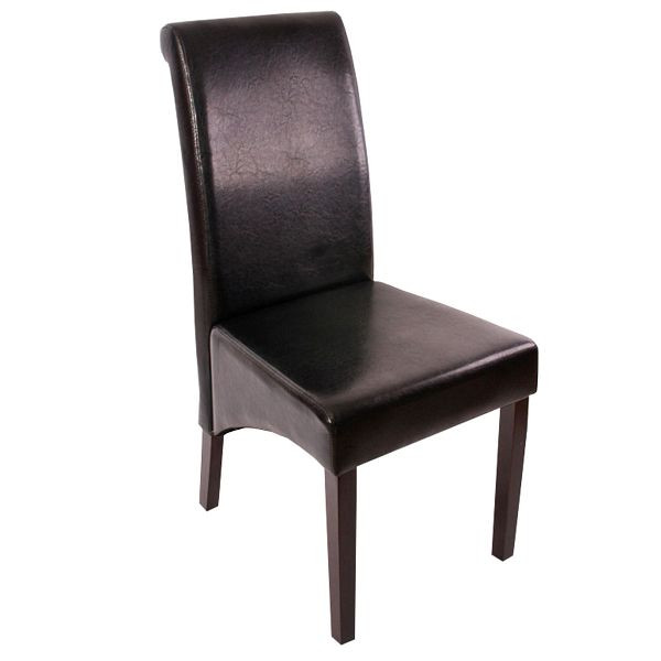 Mendler Lot de 2 Chaises de Salle à Manger Chaises de Cuisine Chaise M37, Cuir, Noir, Pieds Foncés, 20070