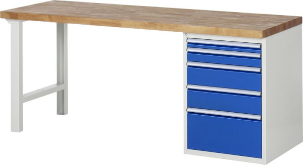 Etabli RAU série 7000 - conception modulaire, 5 x tiroirs, 2000x840x700 mm, 03-7511A1-207B4S.11