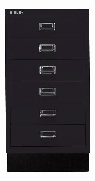 Bisley MultiDrawer™, série 29 avec base, DIN A3, 6 tiroirs, noir, L29A36S633