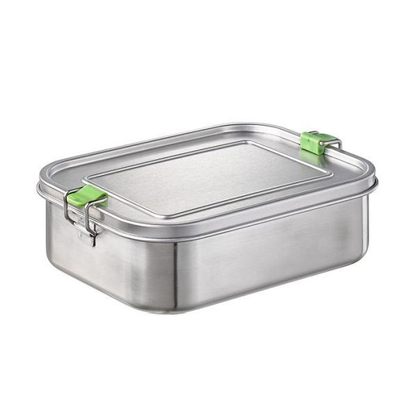 Boîte à lunch APS, 22,5 x 16,5 cm, hauteur : 6,5 cm, acier inoxydable 18/8, intérieur poli, extérieur mat, 66902