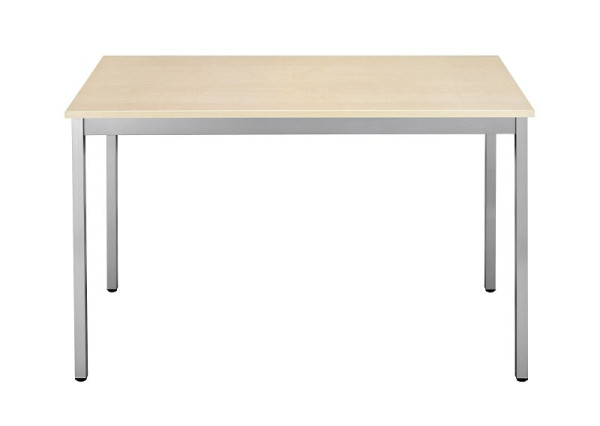 Table polyvalente Bisley MULTI Desking, rectangulaire 19 mm, décor érable MP, structure aluminium, H 740 x L 1400 x P 800 mm, MT1408MP300