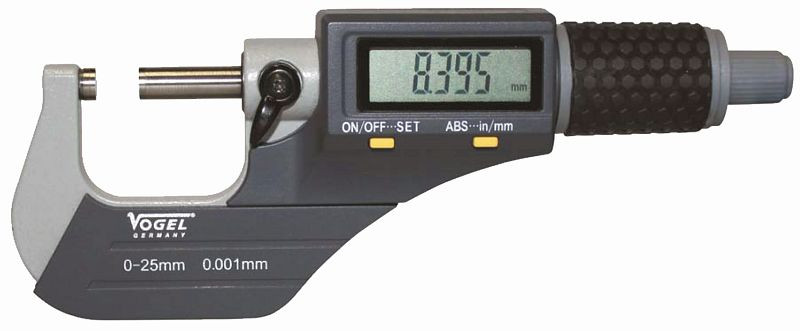 Micromètre numérique Vogel Germany, DIN 863, IP40, système de mesure absolu, 0 - 25 mm / 0 - 1 pouce, 231061