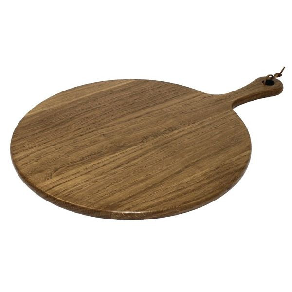 Plateau de service rond OLYMPIA en bois d'acacia avec poignée 35.5cm, GM262