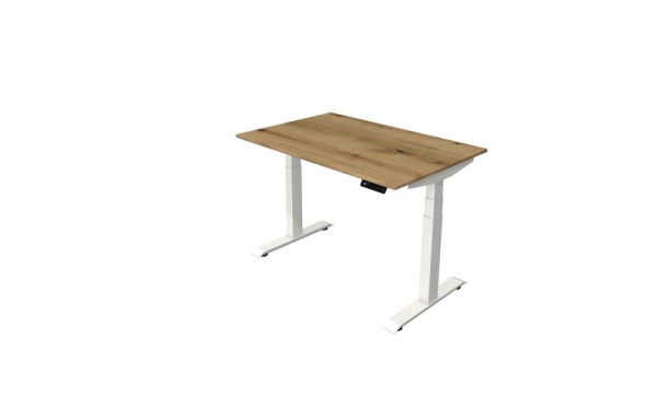 Kerkmann table debout/assise Move 4 nouveau 120 x 80 cm cadre blanc, plateau de table chêne, 10090455