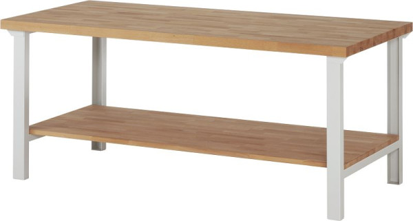 Etabli RAU série 7000 - conception modulaire, étagère en hêtre massif, 2000x840x900 mm, 03-7000-7-209B4S.12