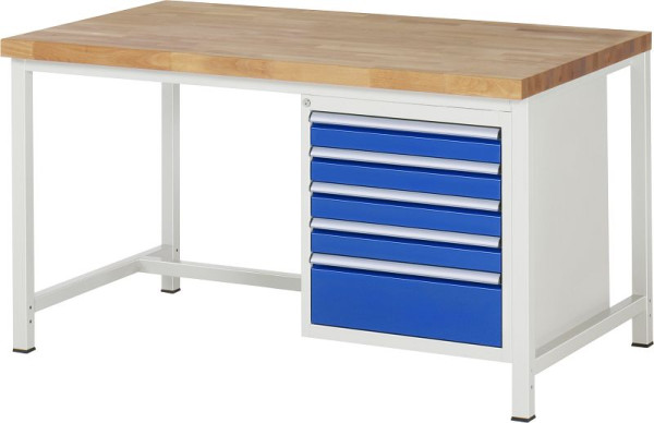 Etabli RAU série 8000 - modèle 8168, L1500 x P900 x H840-1040 mm, base système L1495 x P850 x H800-1000 mm, 03-8168A1-159B4H.11