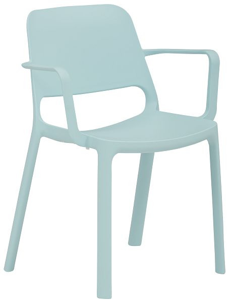 Mayer Sitzmöbel myNUKE chaise empilable avec accoudoirs, plastique bleu ciel, structure bleu ciel, 2051_66