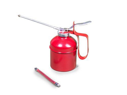 Bidon d'huile en acier DENIOS avec mécanisme de pompe en laiton, volume de 0,3 litre, UE : 4 pièces, 255-914