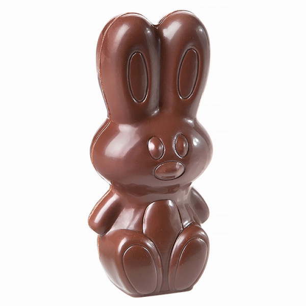 Moule à chocolat Schneider - lapin 99,5 mm, 275 x 135 x 24 mm - double forme recto/verso / 99,5 x 45,5 x 19 mm, 2 x 49 g, 1x4 pièces, 421739