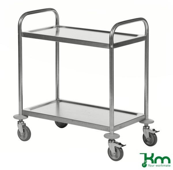 Chariot en acier inoxydable Kongamek avec 2 étagères C2, 18/0, 710 x 400 x 805 mm, KM60350
