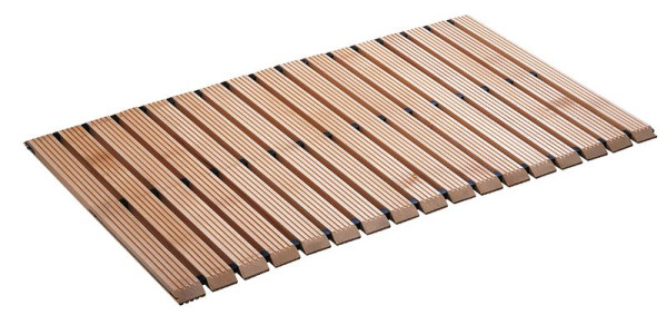 Caillebotis en bois KLW avec bords biseautés Largeur : 700 mm, mètre courant, 10/HLA-SK-0700