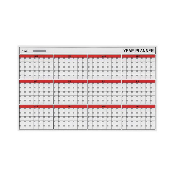 Agenda 365 jours Bi-Office en verre magnétique 78x48cm Anglais, GL163501