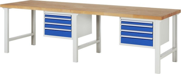 Etabli RAU série 7000 - modèle 7132, L3000 x P900 x H840 mm, base système L3000 x P850 x H800 mm, 03-7132A1-309B4S.11