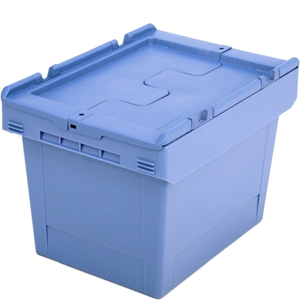BITO conteneur réutilisable MB couvercle/barre/skid /MBDU43271 400x300x273 bleu pigeon, couvercle sécable, C0402-0065