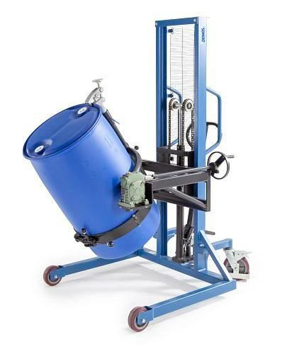 Lève-fûts DENIOS FW-DX en acier, peint, pour fûts en acier et en plastique de 200/220 L, avec manivelle, 236-464