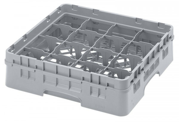 Panier de rinçage Camrack® à 16 compartiments Cambro, hauteur maximale de 9,2 cm, couleur : gris doux, 16S318151