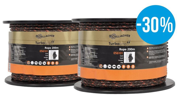 Gallagher Duopack TurboLine Cord 2x200m terre, paquet de 2, 069309