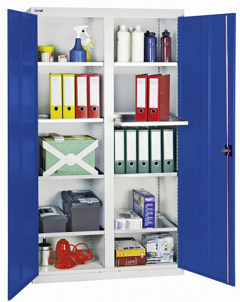 armoire à outils et matériaux contondants série 3000, 7035/5010, 8 étagères, 3004074