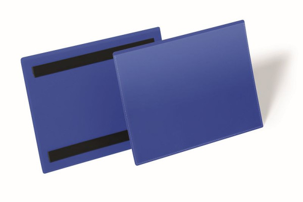Pochette d'identification magnétique DURABLE A5 paysage, bleu foncé, paquet de 50, 174307