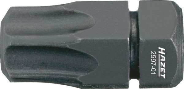 Embout Hazet, six pans plein 8 (5/16 pouce), profil intérieur TORX®, T45, serrage à couple contrôlé possible (respecter les instructions du fabricant), 2597-01