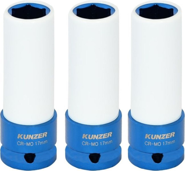 Kunzer inserts à percussion 1/2", longueur 85 mm, jeu de 17, paquet : 3 pièces, 7RK0317