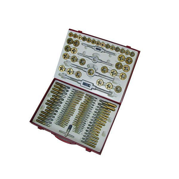 Tarauds et filières Holzmann métriques, 110 pièces, GBM110TIN