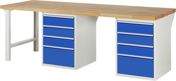 Etabli RAU série 7000 - modèle 7510-8, L2500 x P900 x H890 mm, base système L2500 x P850 x H850 mm, 03-7510A8-259B4M.11