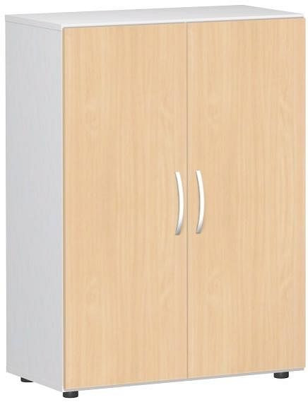 armoire à portes battantes geramöbel avec pieds, amortisseur de porte inclus, non verrouillable, 800x420x1104, hêtre/blanc, S-383102-BW