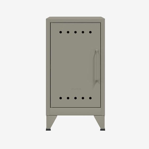 Mini meuble de rangement Bisley Fern, ouverture à gauche, avec étagère fixe, gris clair (645), FERMINLH645