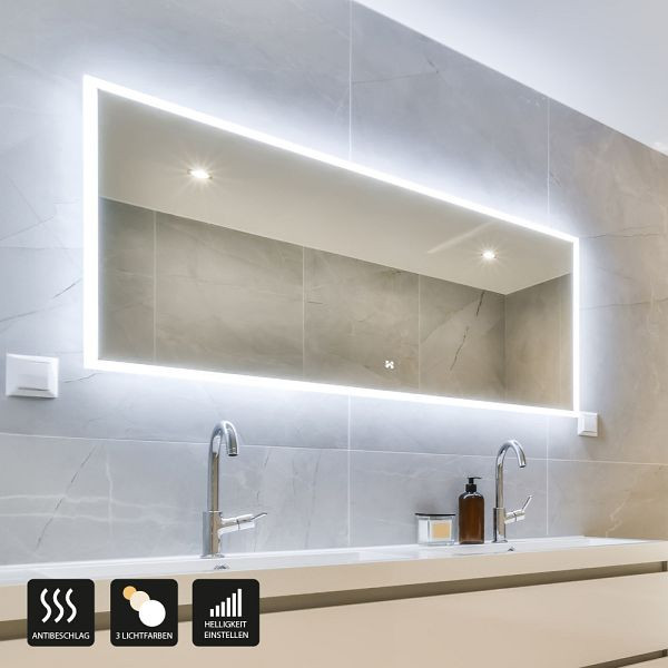 HOME DELUXE Miroir LED rectangulaire NOLA – 160 x 70 cm, 49929