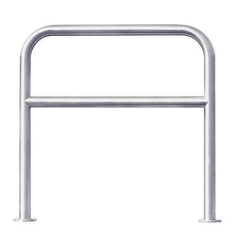 Support en acier inoxydable DENIOS, tube rond courbé, avec genouillère, à cheviller, L 1000 mm, 310934
