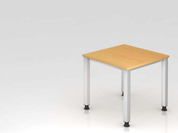 Bureau Hammerbacher 4 pieds carré 80x80cm hêtre, forme rectangulaire, VQS08/6/S