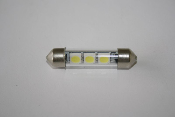 ELMAG Lampe LED 'Soffitte 39mm', 3x 3 puces SMD, angle d'éclairage 150°, couleur de lumière blanche, longueur 39mm (peut être installé de 36 à 40mm) Ø 9mm, 9503392