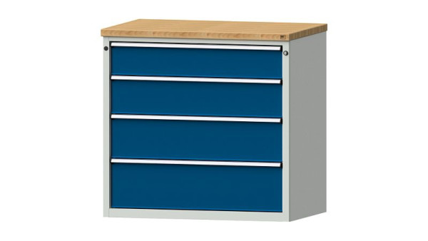 Armoire à tiroirs pour établis ANKE, modèle 3003 V, 1065 x 700 x 1020 mm, RAL 7035/5010, BMP 40 mm, 611.405