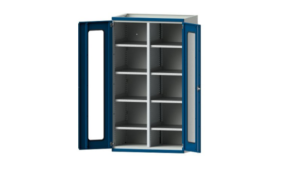 Etablis ANKE, armoire pour charges lourdes, modèle 201, 1085 x 690 x 1950 mm, zone de visualisation en plexiglas, RAL 7035/5010, 621.034