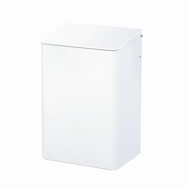 Poubelle Air Wolf d'un volume de 15 litres, série Omicron II, H x L x P : 417 x 274 x 213 mm, aluminium blanc, 35-781