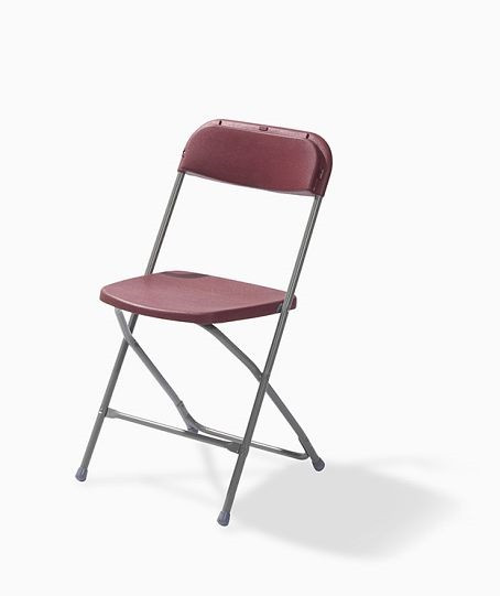 VEBA Budget chaise pliante gris/bordeaux, pliable et empilable, structure en acier, 43x45x80cm (LxPxH), 50130