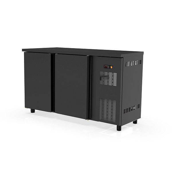 Table réfrigérée de bar Vaiotec TOPLINE 530 noir / 2 portes, capacité nette 315 litres, 148,5x53x85 cm, 11380