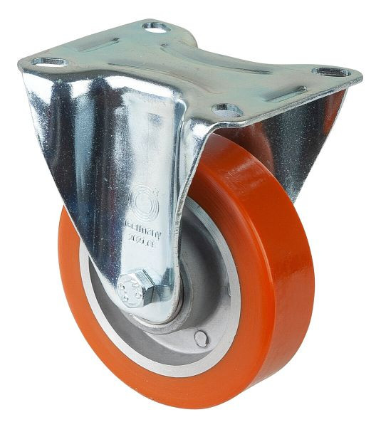 Rouleau de transport BS rollers, rouleau fixe, largeur de roue 30 mm, roue Ø 100 mm, capacité de charge 125 kg, bande de roulement polyuréthane moulé, aluminium, roulements à billes, L410.B90.100